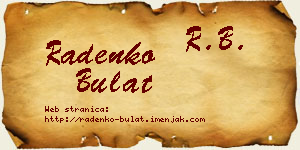 Radenko Bulat vizit kartica